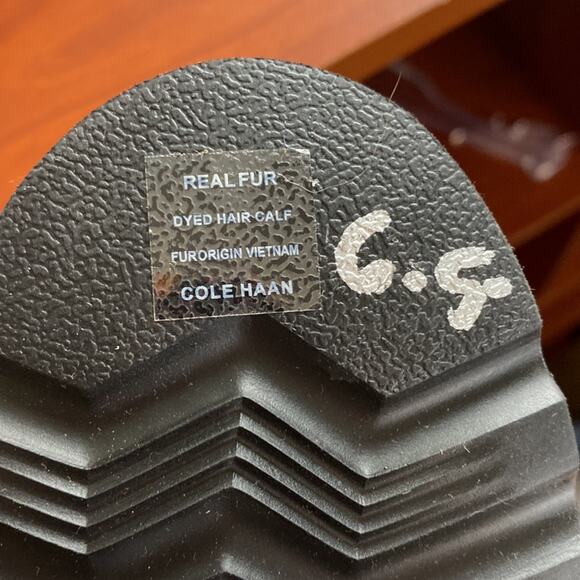 NWT Cole Haan Nantucket mini cheetah calf hair water resistant ankle boots - Picture 12 of 13